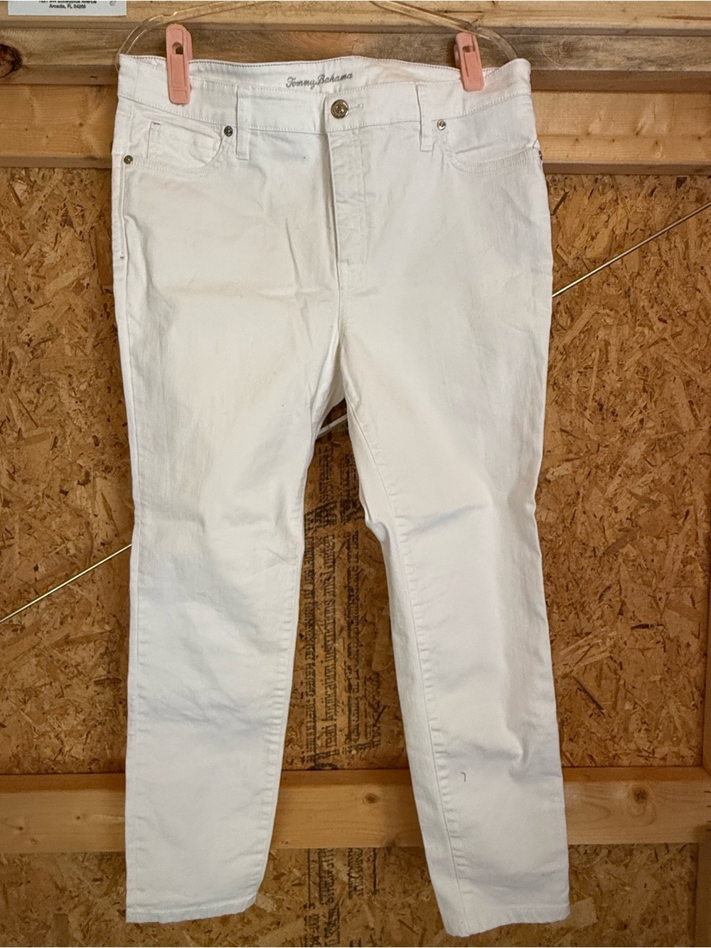 Tommy Bahama Ella Twill High Rise White Crop Pants 14/28"